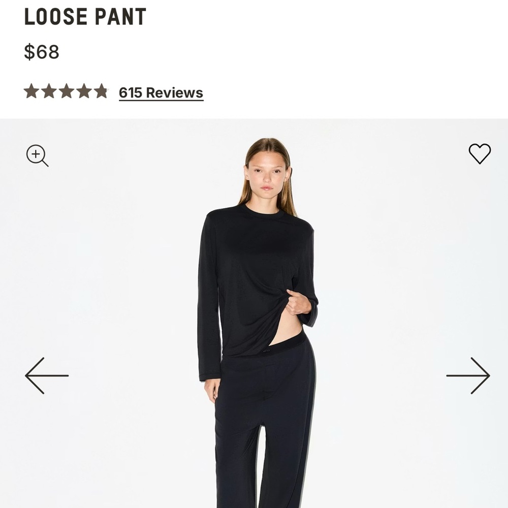 SKIMS Black Ribbed Pants
